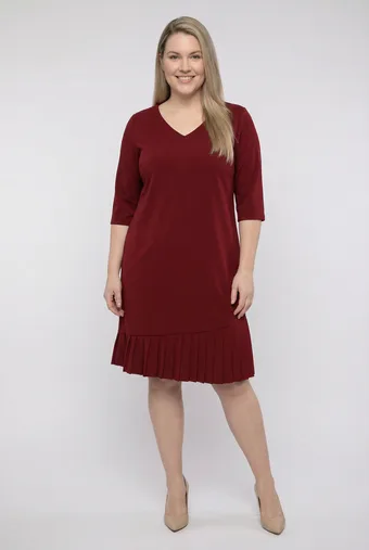 Burgundiapunane kleit volangidega