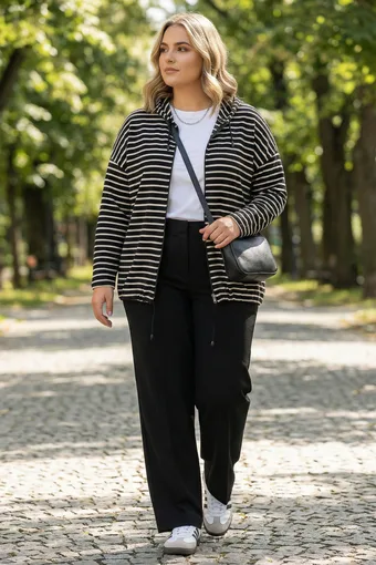 Must dressipluus beežide vööd