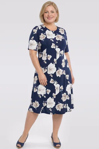 koopia Tumeroheline lehtedega kleit-st