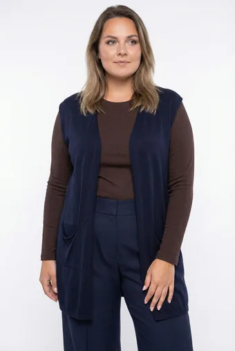 Tumesinine vest taskutega