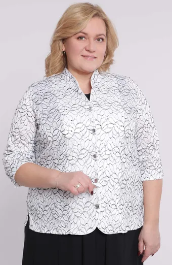 Must dekoratiivsete nööpidega jakk
